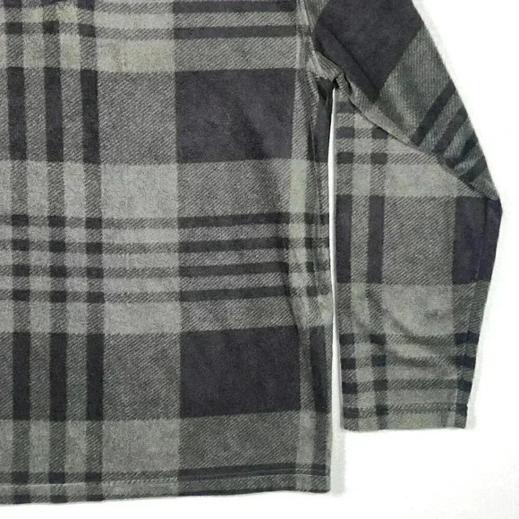 Smith's Workwear‎ Men's Henley Fleece Large Olive Black Plaid Long Sleeve - Picture 7 of 15